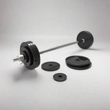 gym barbell with its plates for home work out exercise