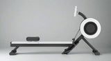 Modern black and white air rowing machine for full-body cardio and home fitness workouts profile 2